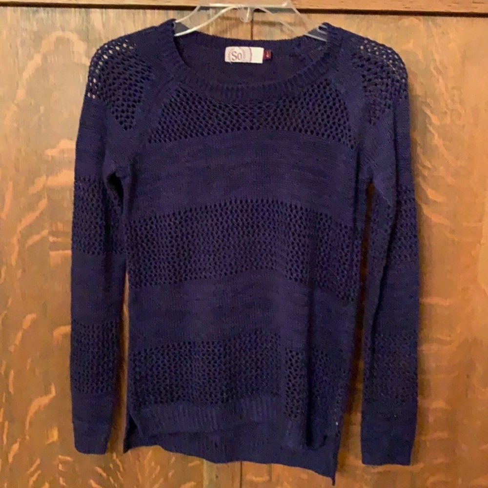 Y2K SO see through sweater blue small s